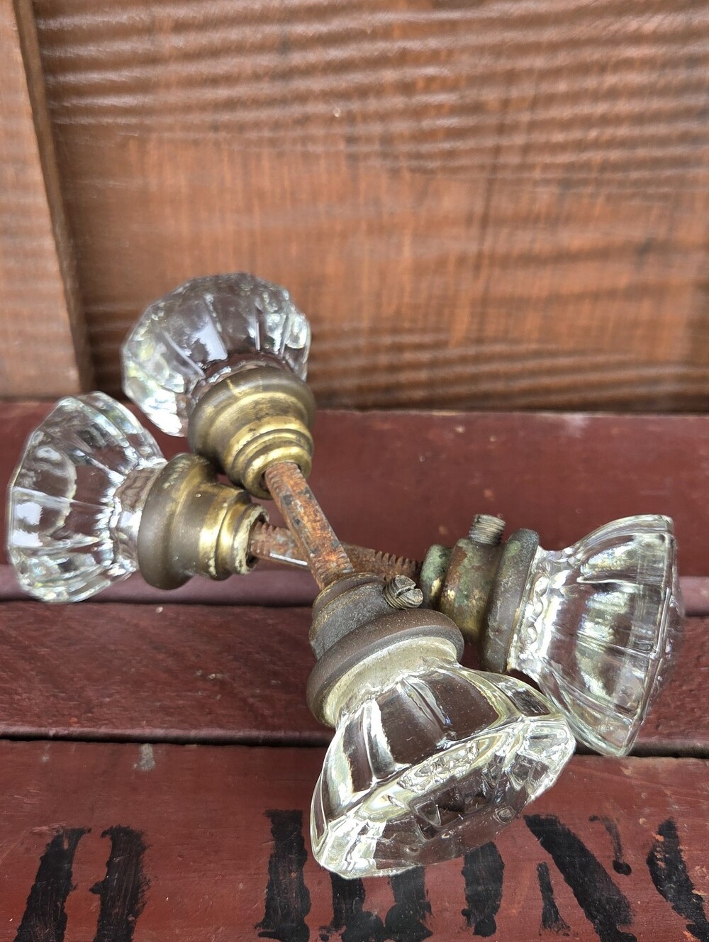 Vintage Glass Door Knobs Sets Salvaged